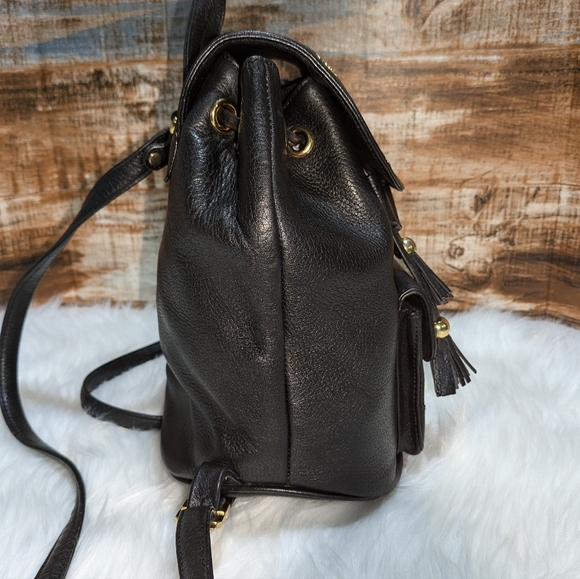 MCM Vintage German Made Black Leather Backpack w/Studs - Picture 7 of 10